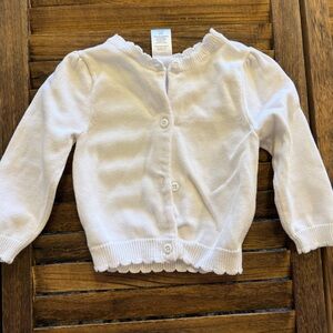 Gymboree White Kids Sweater Girls Button Down Ruffle Detail Size 12-18 Months
